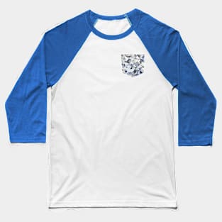 Pocket - Moody Triangles Cold Blue Baseball T-Shirt